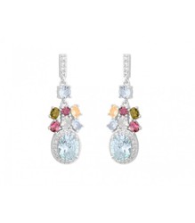 Pendientes Plata Liska LAD3104A Colgante Circonitas Multicolor