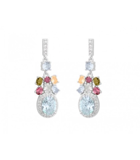 Boucles d'oreilles Liska argent LAD3104A pendentif Zircon multicolore