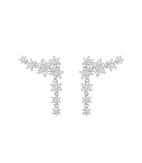 Pendientes Plata Liska LAD3107A Flores Circonitas