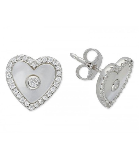 Pendientes Plata Liska LAD4484A Corazón Circonitas