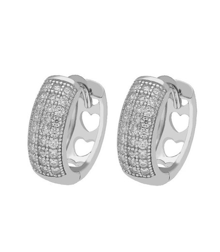 Boucles d'oreilles Liska argent LAD4651A créoles coeur zircone