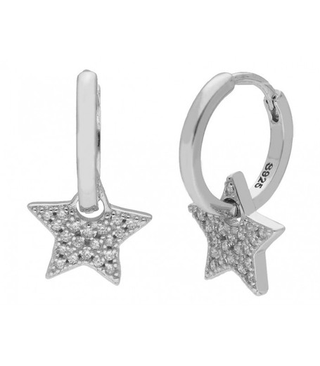 Pendientes Plata Liska LAD4658A Aro Estrella Circonitas