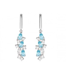 Pendientes Plata Liska LAD7277A Colgante Circonitas Bicolor Turquesa