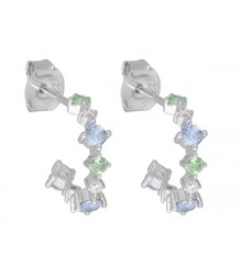 Pendientes Plata Liska LAD7280A Semiaro Circonitas Azules Bicolor Verde