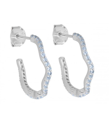 Boucles d'oreilles Liska Silver LAD7296A-A Semi-créoles Perles Zircon Bleu