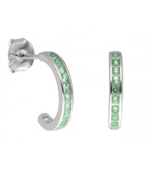 Pendientes Plata Liska LAD7297A-V Semiaro Circonitas Verdes