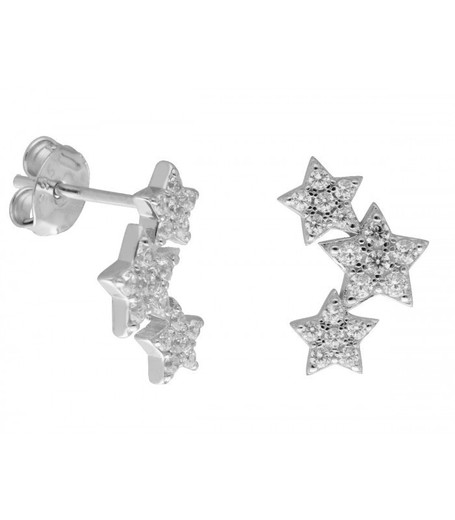 Pendientes Plata Liska LAD7298A Estrellas Circonitas