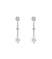 Pendientes Plata Liska LAF6414A Colgante Perla Circonita