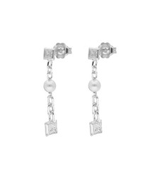 Pendientes Plata Liska LAF6419A Colgante Perla Circonita