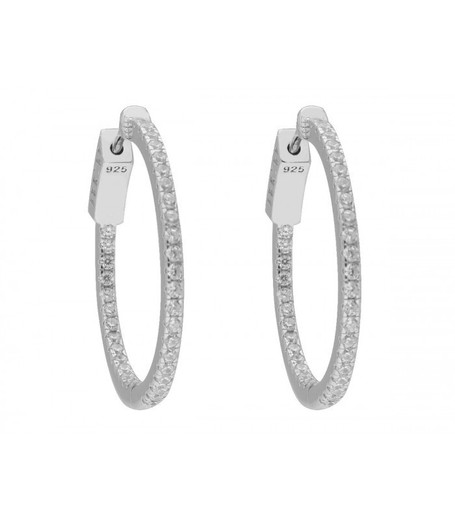 Boucles d'oreilles Liska Argent LPZ061A Créoles Zircone