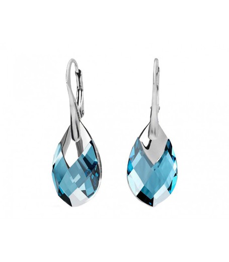 Pendientes Plata Liska LSW0148A-AQ Cristal Azul