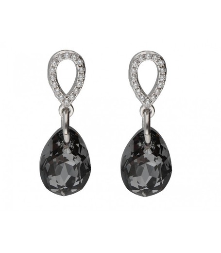 Pendientes Plata Liska LSW0170A-N Colgante Cristal Negro