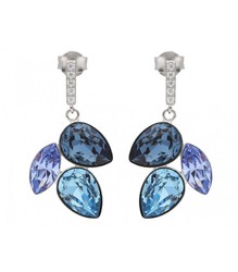 Orecchini in Argento Liska LSW0171A-AQ Foglie Cristalli Blu