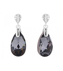 Pendientes Plata Liska LSW0182A-SN Colgante Cristal Negro