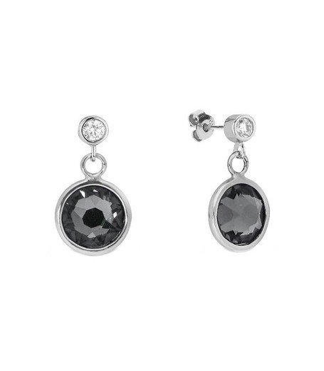 Boucles d'oreilles Liska Silver LSW0188A-SN Cristal Noir Zircone