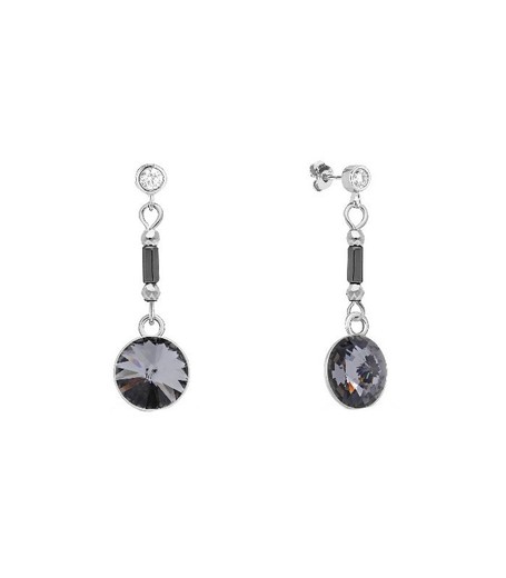 Pendientes Plata Liska LSW0189A-SN Colgante Cristal Negro