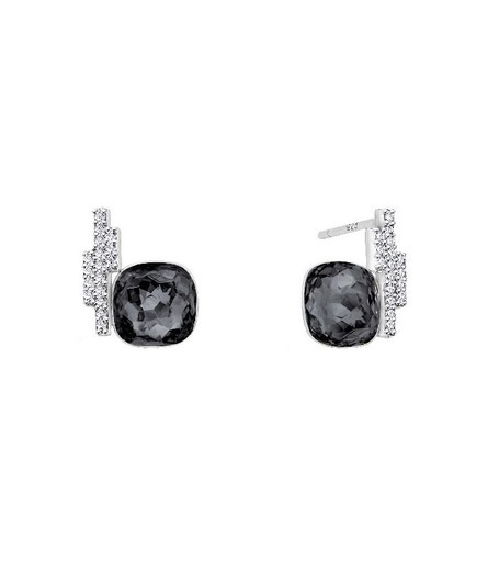 Arracades Plata Liska LSW0192A-SN Circonites Cristall Negre