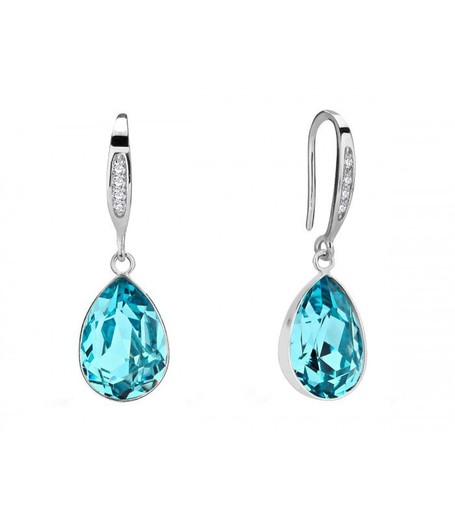 Pendientes Plata Liska LSW0199A-T Colgante Cristal Turquesa