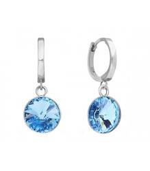 Boucles d'oreilles Liska en argent LSW0200A-AQ créoles en Zircon bleu