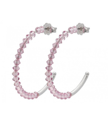 Pendientes Plata Liska LSW3224A-L Semiaro Circonitas Rosa