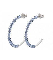 Orecchini in argento Liska LSW3224A-M Zirconi blu a semicerchio