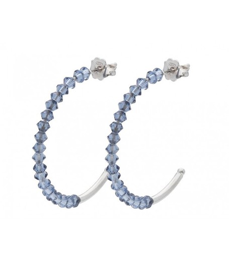 Pendientes Plata Liska LSW3224A-M Semiaro Circonitas Azules