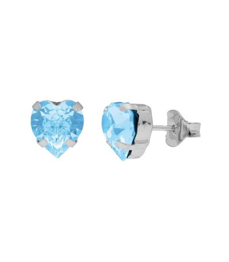 Pendientes Plata Liska LSW4362A-A Corazón Azul