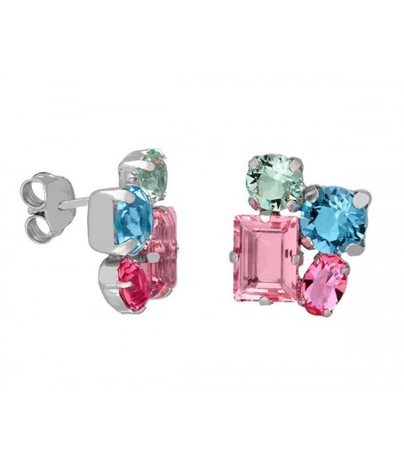 Pendientes Plata Liska LSW4406A Cristales Multicolor