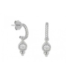 Boucles d'oreilles Liska Argent MED052A Demi-créoles Zircone