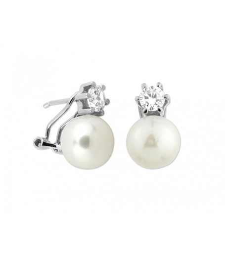 Boucles d'oreilles Liska Argent MED086A Perle Zircons