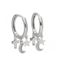 Pendientes Plata Liska MED100A Aro Colgantes Charms