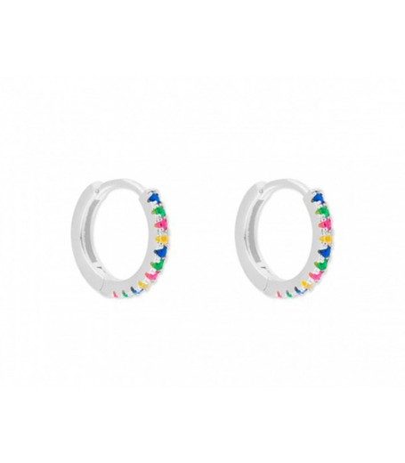 Boucles d'oreilles Liska Silver MED145A-10 Créoles Zircon Multicolore