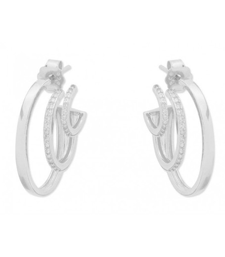 Boucles d'oreilles Liska Argent MED243A 3 Barres Zircone