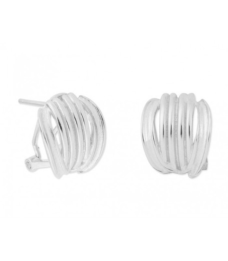 Boucles d'oreilles Liska Argent MED252A Cylindres Courbés