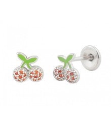 Pendientes Plata Liska MED260A-2 Cereza Circonitas