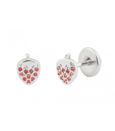 Pendientes Plata Liska MED260A-3 Fresa Circonitas