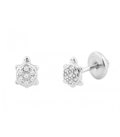 Pendientes Plata Liska MED260A-4 Tortuga Circonitas