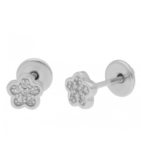 Pendientes Plata Liska MED262A Flor Circonitas