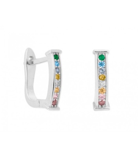 Pendientes Plata Liska MED299A Circonitas Multicolor