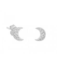 Pendientes Plata Liska MED305A Luna Circonitas