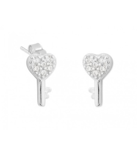 Pendientes Plata Liska MED306A Llave Corazón Circonitas