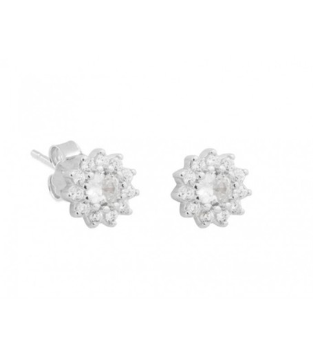 Boucles d'oreilles Liska Argent MED309A Fleur Zircons