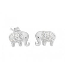 Boucles d'oreilles Liska Argent MED314A Éléphant Zircons