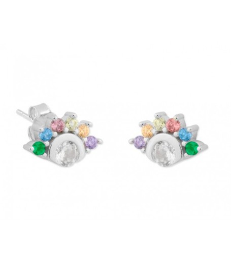 Pendientes Plata Liska MED321A Circonitas Multicolor