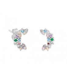 Boucles d'oreilles Liska Argent MED322A Zircons Multicolores