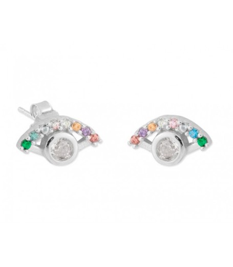 Pendientes Plata Liska MED323A Circonitas Multicolor