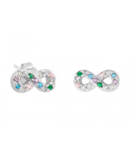 Orecchini in Argento Liska MED325A Infinito Zirconi Multicolor