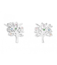 Pendientes Plata Liska MED326A Árbol De La Vida Circonitas Multicolor