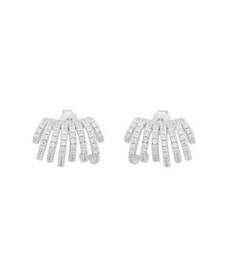 Pendientes Plata Liska MED340A Barras Curvadas Circonitas