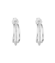 Pendientes Plata Liska MED344A 3 Barras Curvadas Circonitas